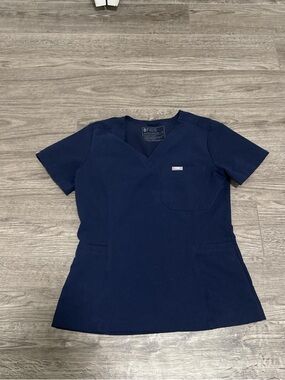 FIGS Navy Everly Slim V-Neck - Scrub Top